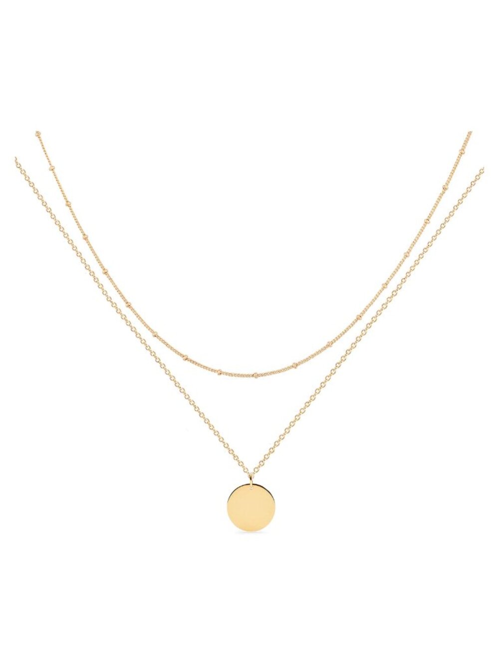 MEVECCO 18K Gold Plated Layered Necklace Set Women